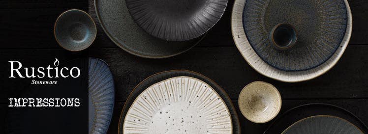 Rustico Impressions Stoneware  Crockery Collection- plates, bowls